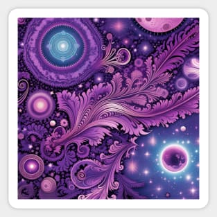 Other Worldly Designs- nebulas, stars, galaxies, planets with feathers Sticker